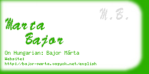 marta bajor business card
